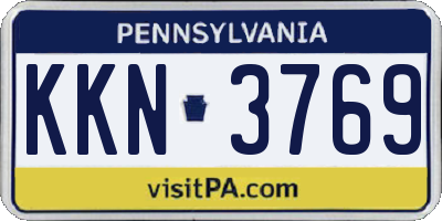 PA license plate KKN3769