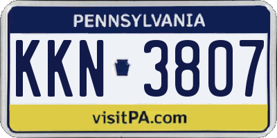 PA license plate KKN3807
