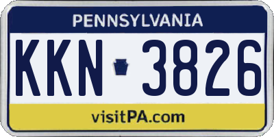 PA license plate KKN3826