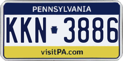 PA license plate KKN3886