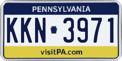 PA license plate KKN3971