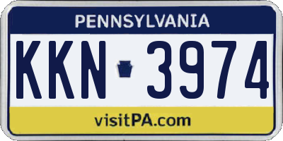 PA license plate KKN3974