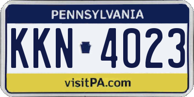 PA license plate KKN4023
