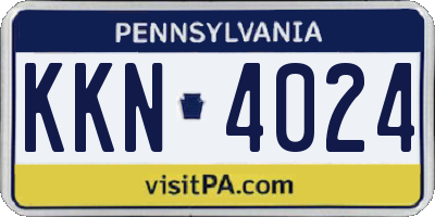 PA license plate KKN4024