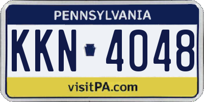 PA license plate KKN4048