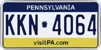 PA license plate KKN4064