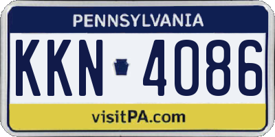 PA license plate KKN4086
