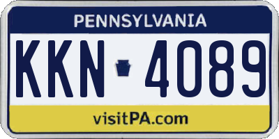 PA license plate KKN4089