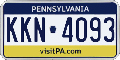PA license plate KKN4093