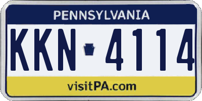 PA license plate KKN4114