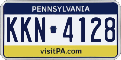 PA license plate KKN4128