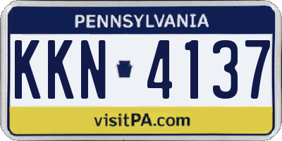 PA license plate KKN4137