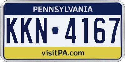 PA license plate KKN4167