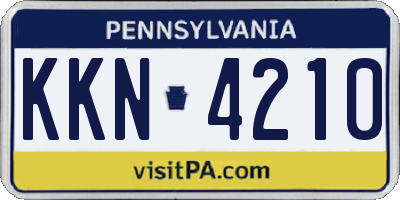 PA license plate KKN4210