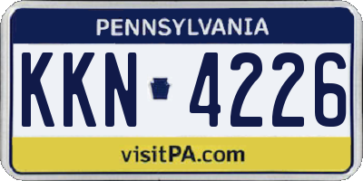 PA license plate KKN4226