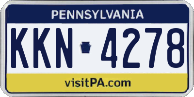 PA license plate KKN4278