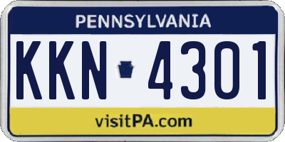 PA license plate KKN4301