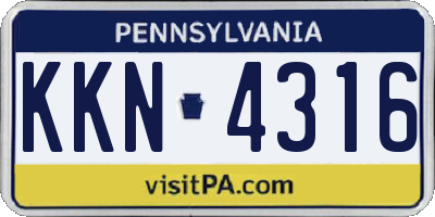 PA license plate KKN4316
