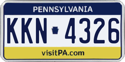 PA license plate KKN4326