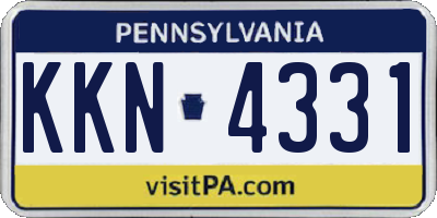 PA license plate KKN4331