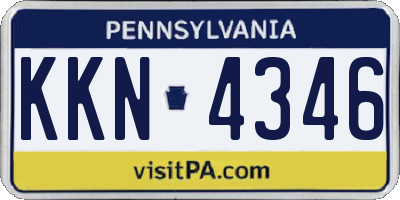 PA license plate KKN4346