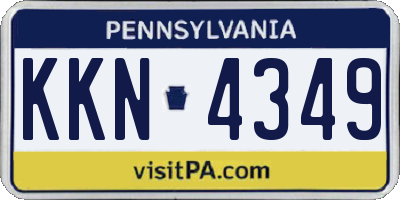 PA license plate KKN4349