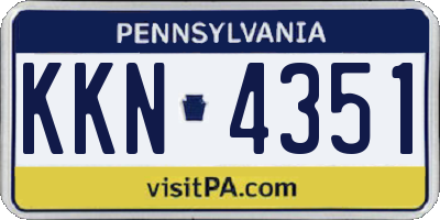 PA license plate KKN4351