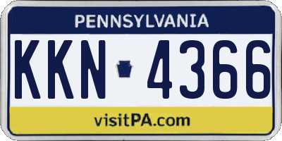 PA license plate KKN4366