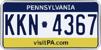 PA license plate KKN4367