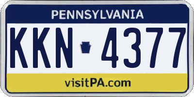 PA license plate KKN4377