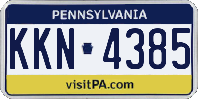 PA license plate KKN4385