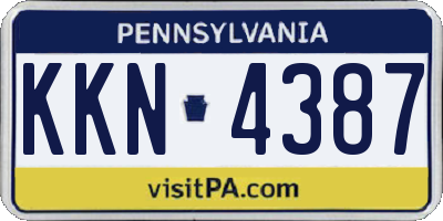 PA license plate KKN4387