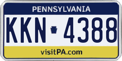 PA license plate KKN4388