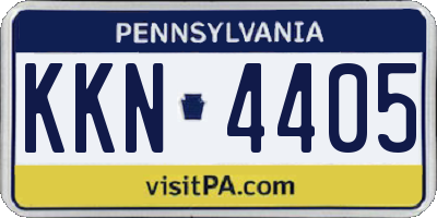 PA license plate KKN4405