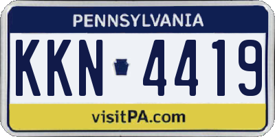 PA license plate KKN4419