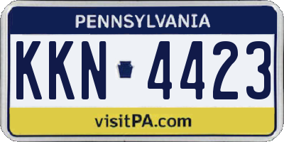 PA license plate KKN4423