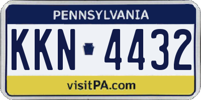 PA license plate KKN4432