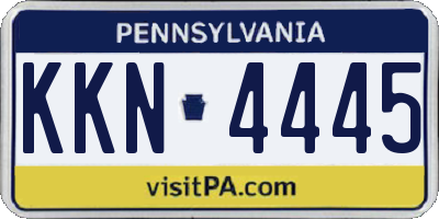 PA license plate KKN4445