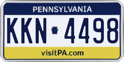PA license plate KKN4498