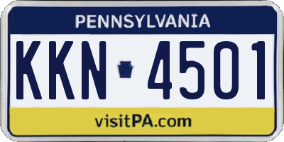 PA license plate KKN4501
