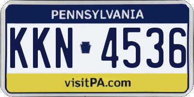 PA license plate KKN4536
