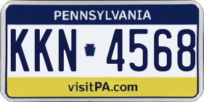 PA license plate KKN4568
