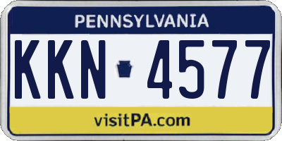PA license plate KKN4577