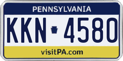 PA license plate KKN4580