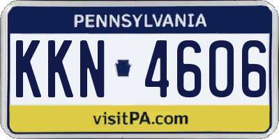 PA license plate KKN4606