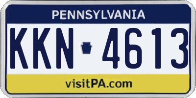 PA license plate KKN4613