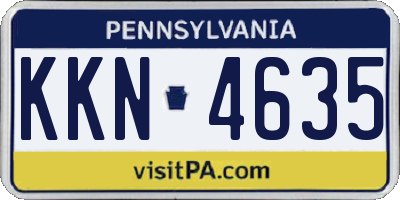 PA license plate KKN4635