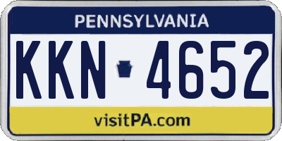 PA license plate KKN4652