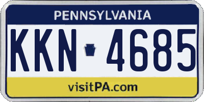 PA license plate KKN4685