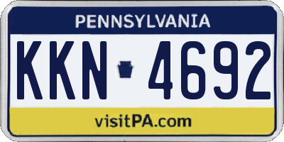 PA license plate KKN4692